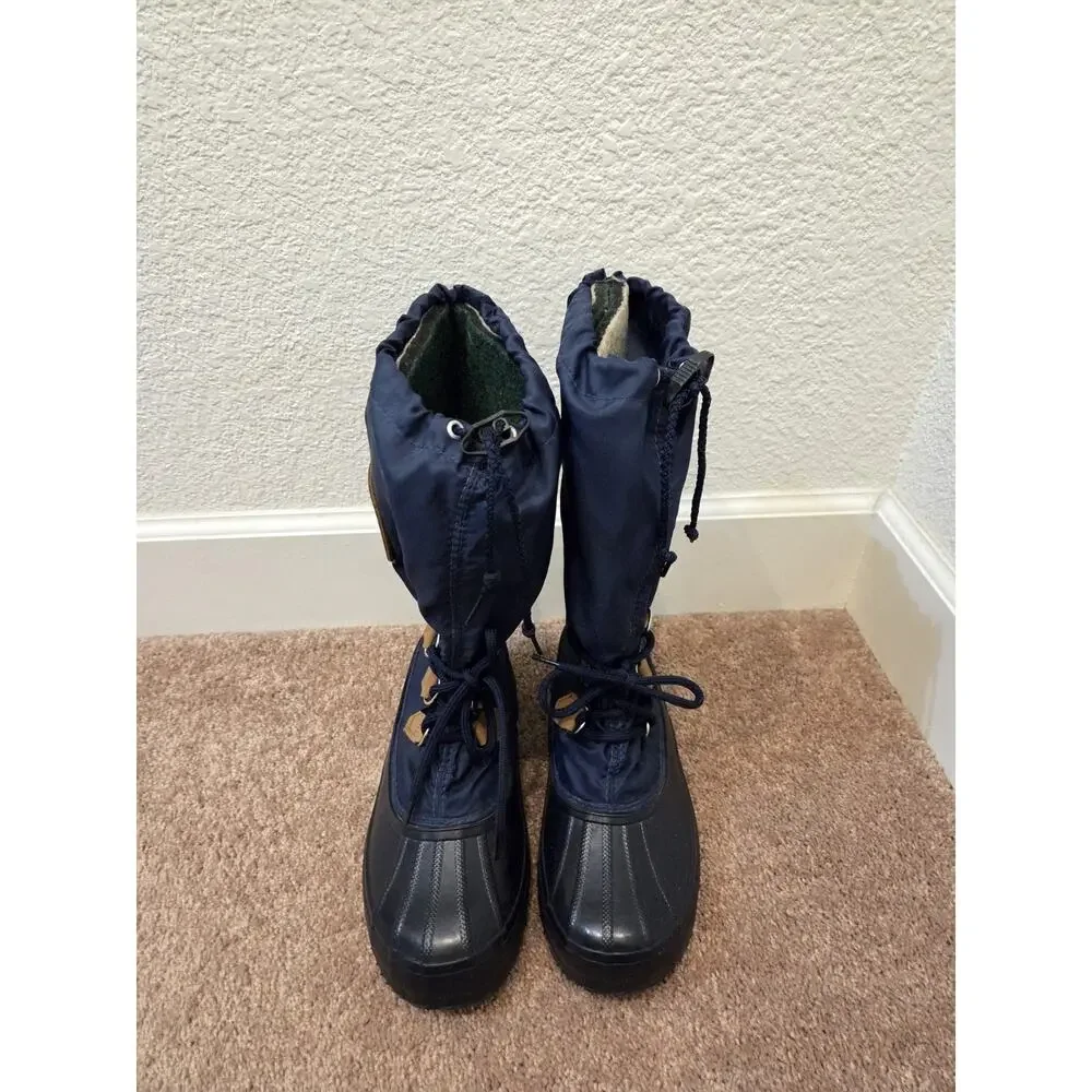 Vintage Sorel Snow Lion Mid-Calf Navy Blue Winter Snow Boots Women's US Size 8